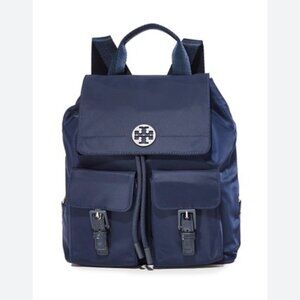 Tory Burch Tilda Medium Navy Blue Nylon Backpack